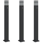 Vidaxl vloerlampen voor buiten 3 st met sensor 110 cm aluminium zwart