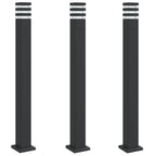 Vidaxl buitenvloerlampen 3 st met stopcontact 110 cm aluminium zwart