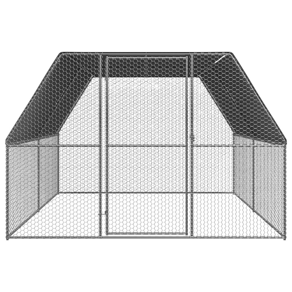 VidaXL Kippenhok 3x4x2 m gegalvaniseerd staal
