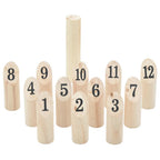 Vidaxl 13-delige nummerkubb spelset met draagtas massief grenenhout