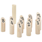 Vidaxl 13-delige nummerkubb spelset met draagtas massief grenenhout