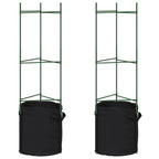 Vidaxl tomatenkooi met plantenzak 2 st 116 cm staal en polypropeen