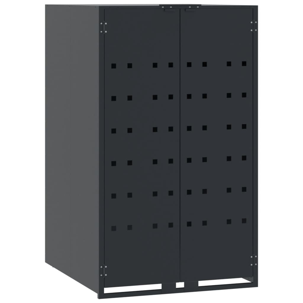 Vidaxl opbergruimte voor enkele afvalbak antraciet 69x79x117 cm staal