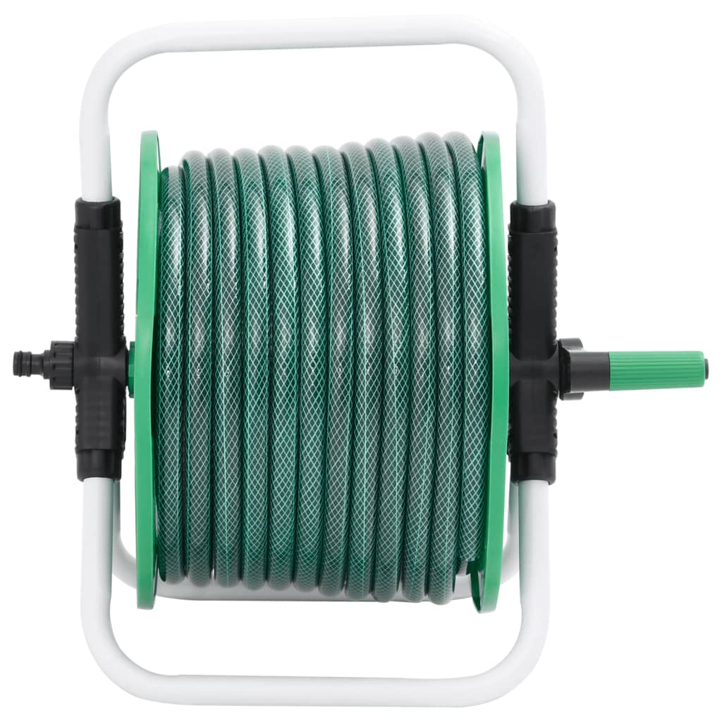 Vidaxl slanghaspel vrijstaand met 50 m slang pvc groen