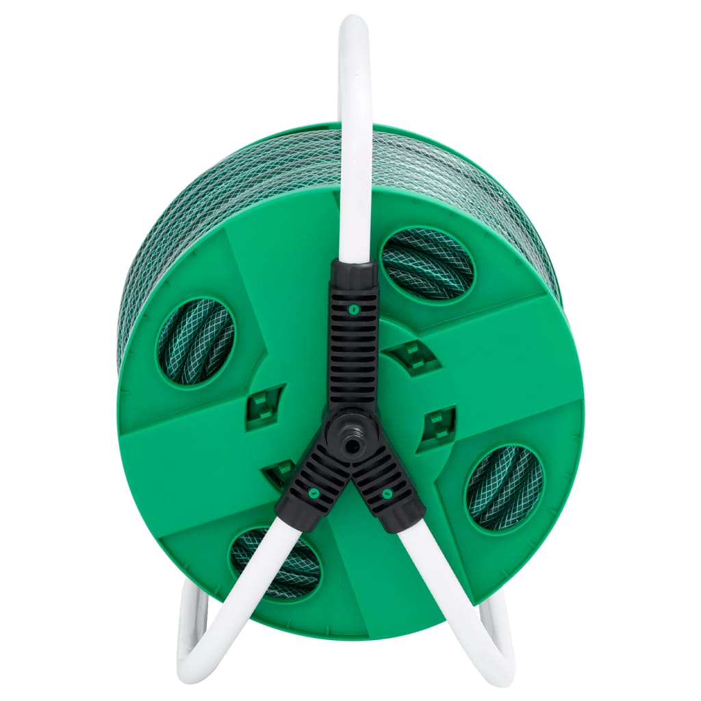 Vidaxl slanghaspel vrijstaand met 50 m slang pvc groen