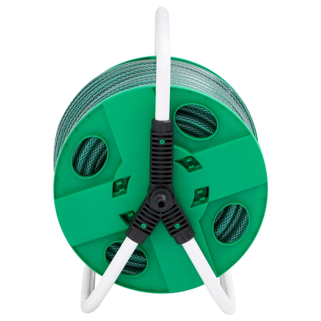 Vidaxl slanghaspel met slangkoppelset 0,5 30 m vrijstaand pvc groen