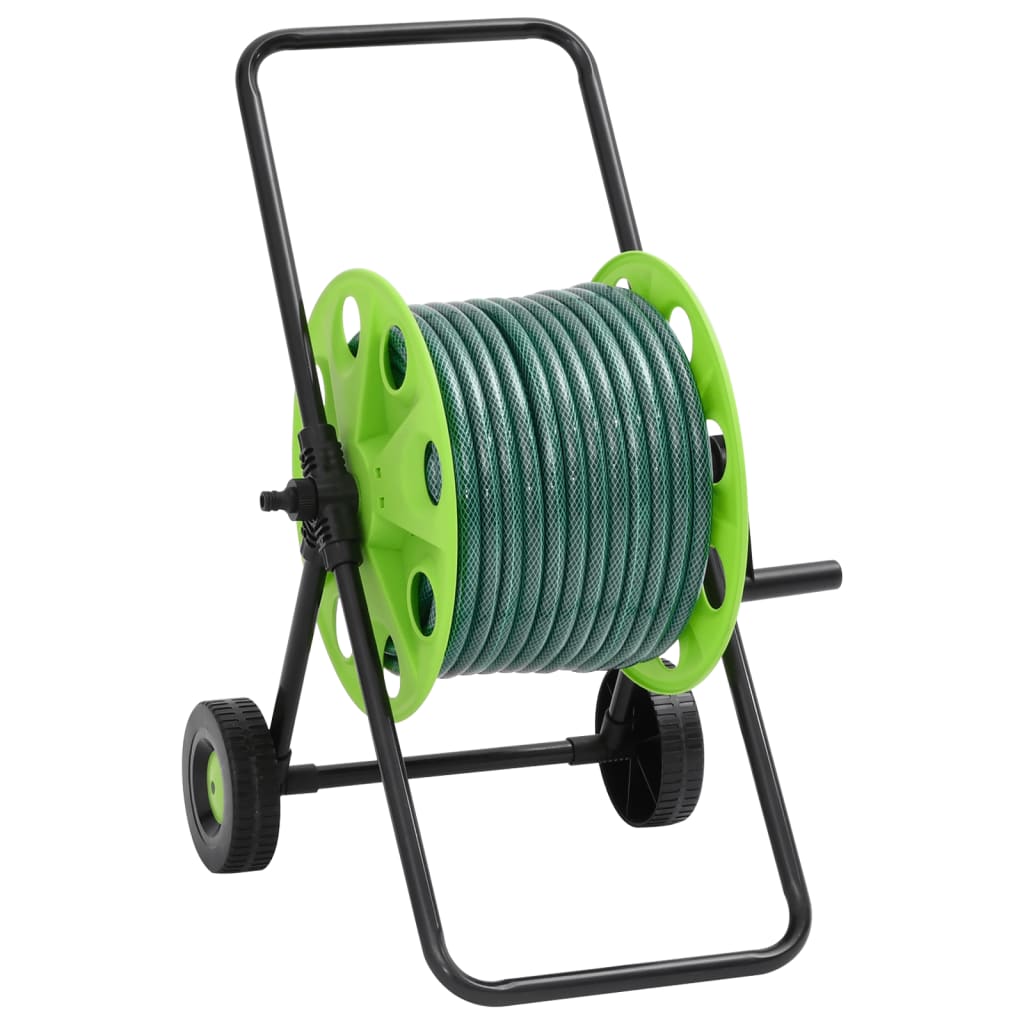 Vidaxl slanghaspelkar en slangkoppelset 0,75 staand 30 m pvc groen