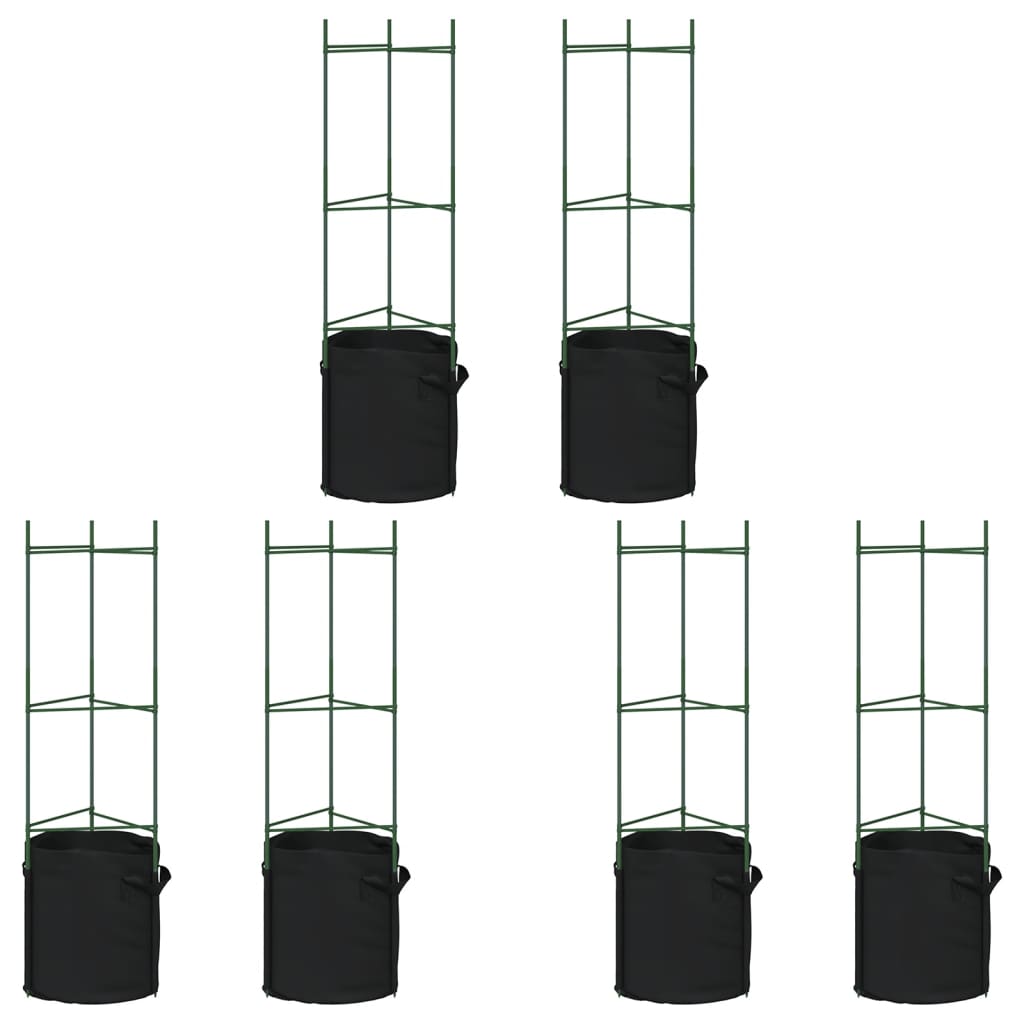 Vidaxl tomatenkooien met plantenzak 6 st 116 cm staal en polypropeen