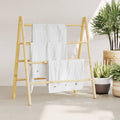 Vidaxl handdoekladder met 4 sporten 90x50x100 cm bamboe