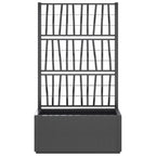 Vidaxl plantenbak met latwerk 80x36x140 cm polypropeen donkergrijs