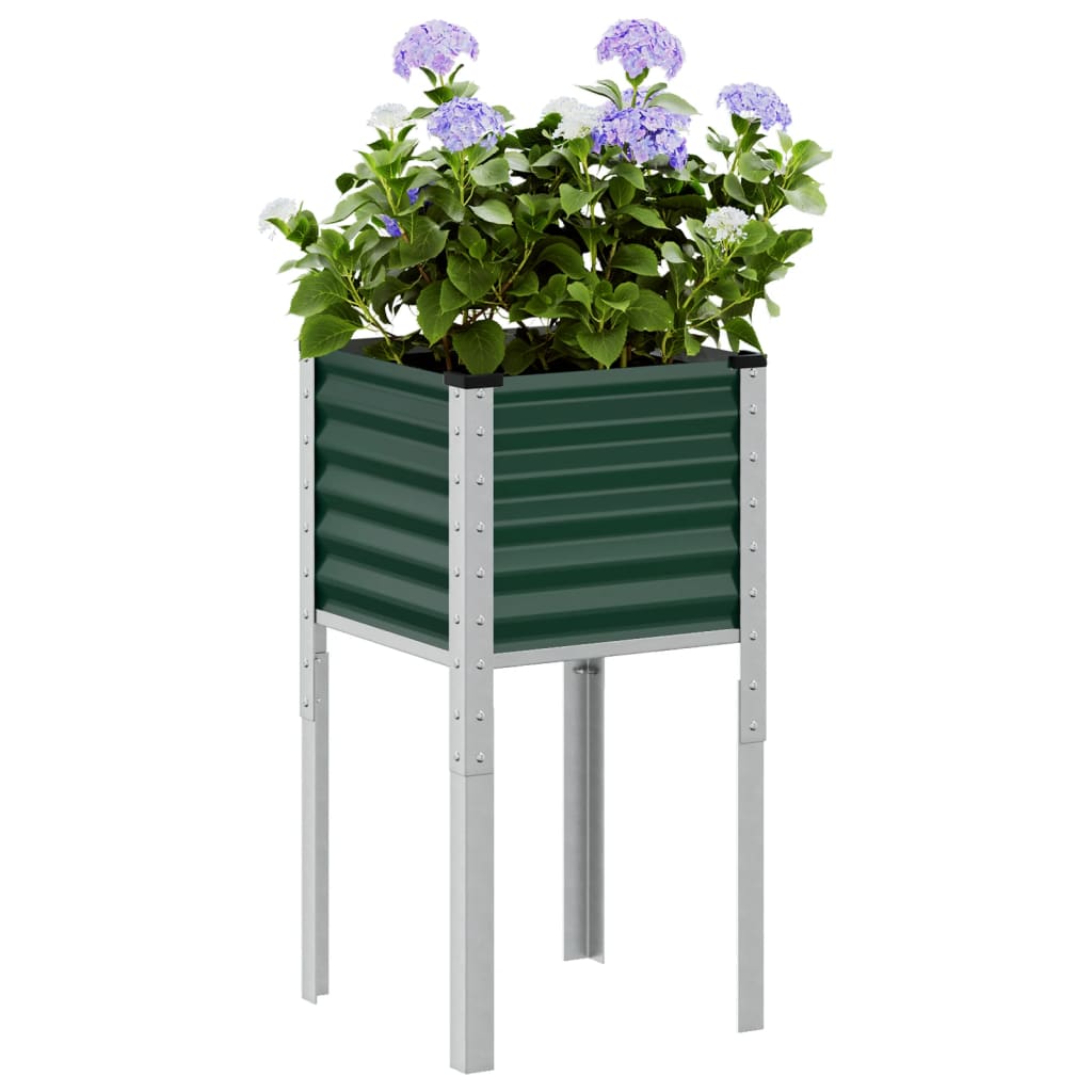 Vidaxl plantenbak groen 45x45x88 cm staal