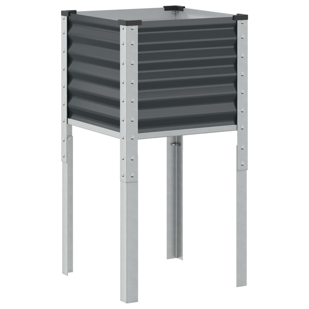 Vidaxl plantenbak antraciet 45x45x88 cm staal