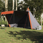 Vidaxl tipitent 8-persoons waterdicht grijs en oranje
