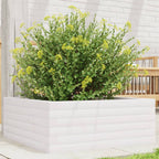 Vidaxl plantenbak 60x60x23 cm massief grenenhout wit