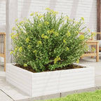 Vidaxl plantenbak 80x80x23 cm massief grenenhout wit