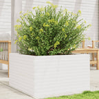 Vidaxl plantenbak 80x80x45,5 cm massief grenenhout wit