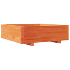 Vidaxl plantenbak 80x80x26,5 cm massief grenenhout wasbruin