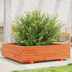 Vidaxl plantenbak 90x90x26,5 cm massief grenenhout wasbruin
