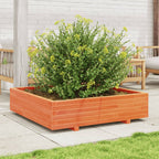 Vidaxl plantenbak 100x100x26,5 cm massief grenenhout wasbruin