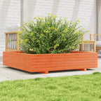 Vidaxl plantenbak 110x110x26,5 cm massief grenenhout wasbruin