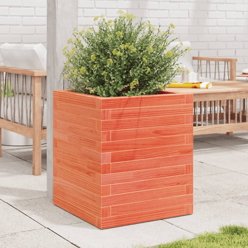 Vidaxl plantenbak 40x40x46 cm massief grenenhout wasbruin