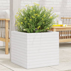 Vidaxl plantenbak 50x50x46 cm massief grenenhout wit