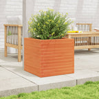 Vidaxl plantenbak 50x50x46 cm massief grenenhout wasbruin