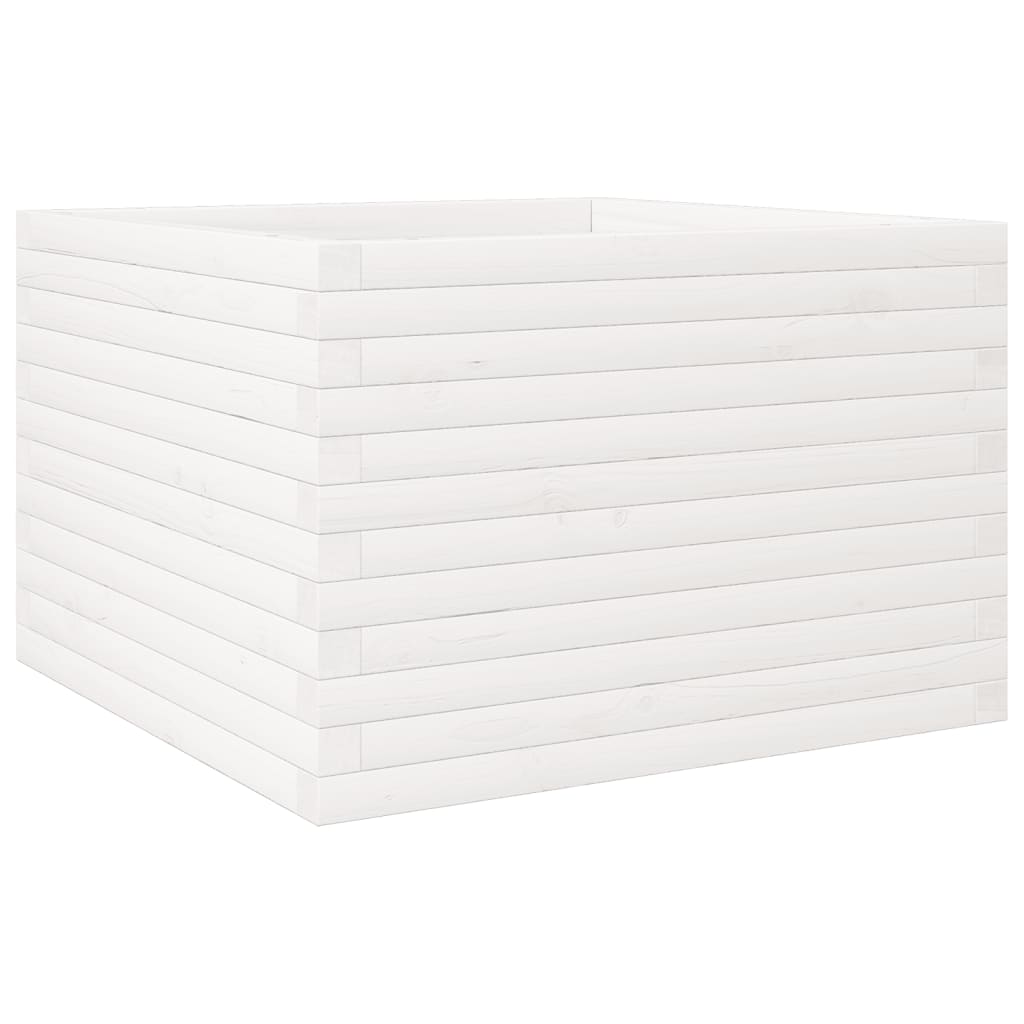 Vidaxl plantenbak 70x70x46 cm massief grenenhout wit