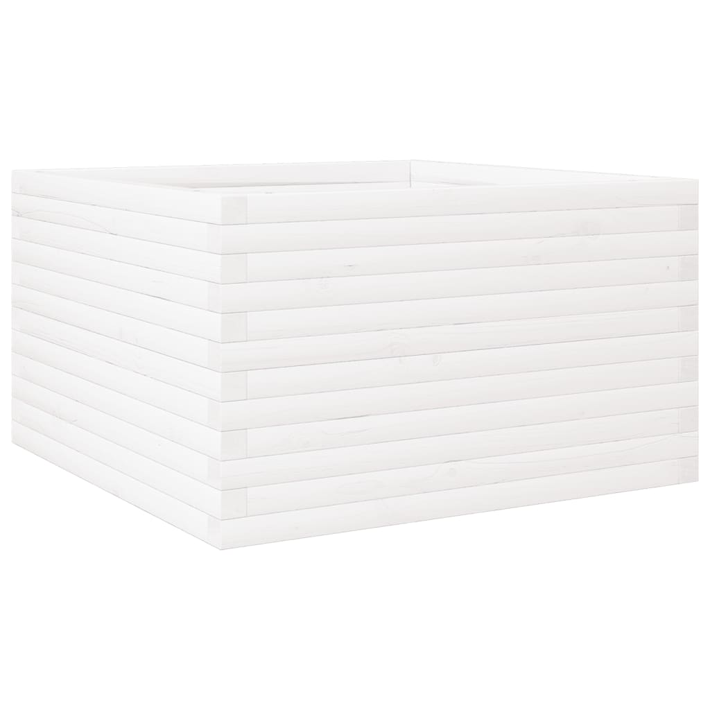 Vidaxl plantenbak 80x80x46 cm massief grenenhout wit