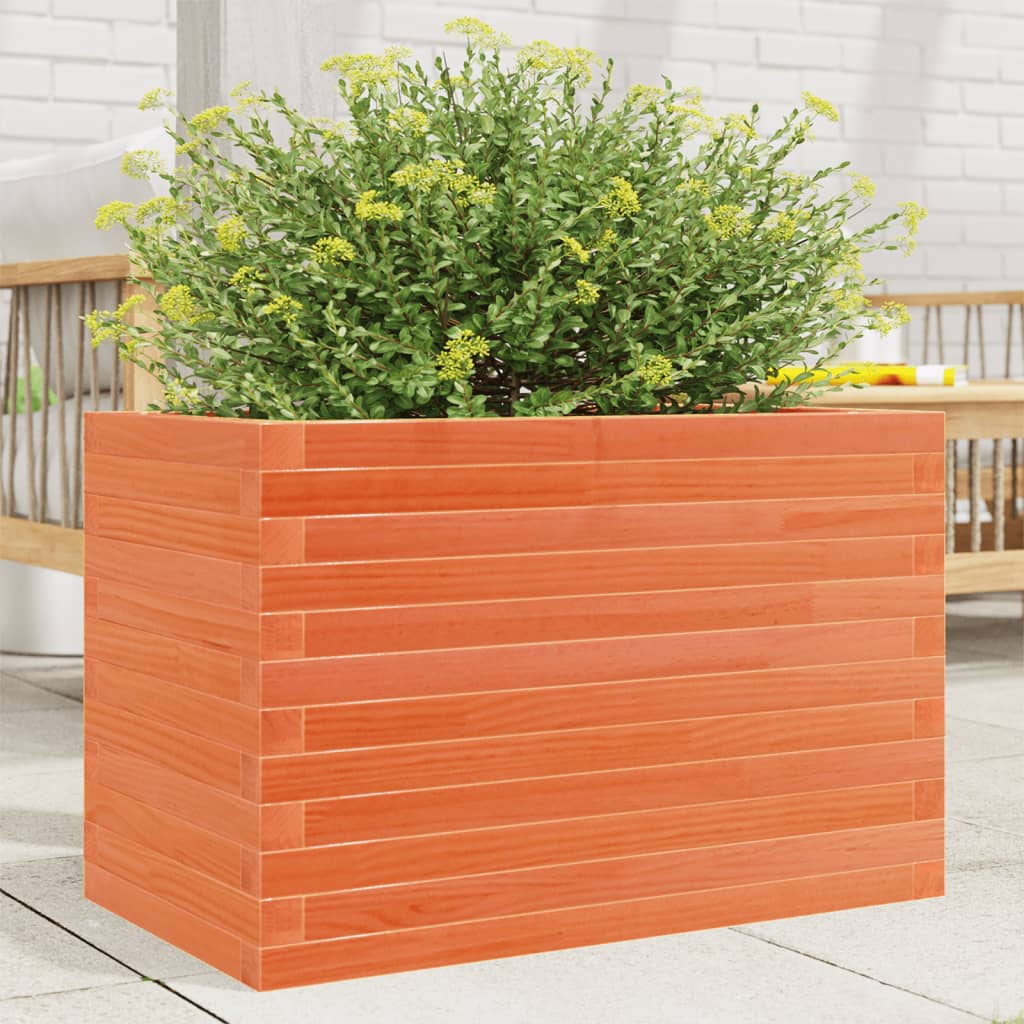 Vidaxl plantenbak 70x40x46 cm massief grenenhout wasbruin