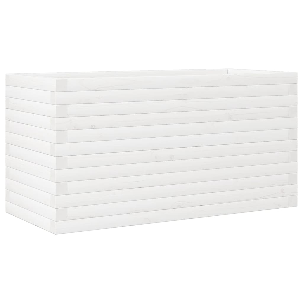 Vidaxl plantenbak 90x40x46 cm massief grenenhout wit