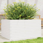 Vidaxl plantenbak 90x60x46 cm massief grenenhout wit