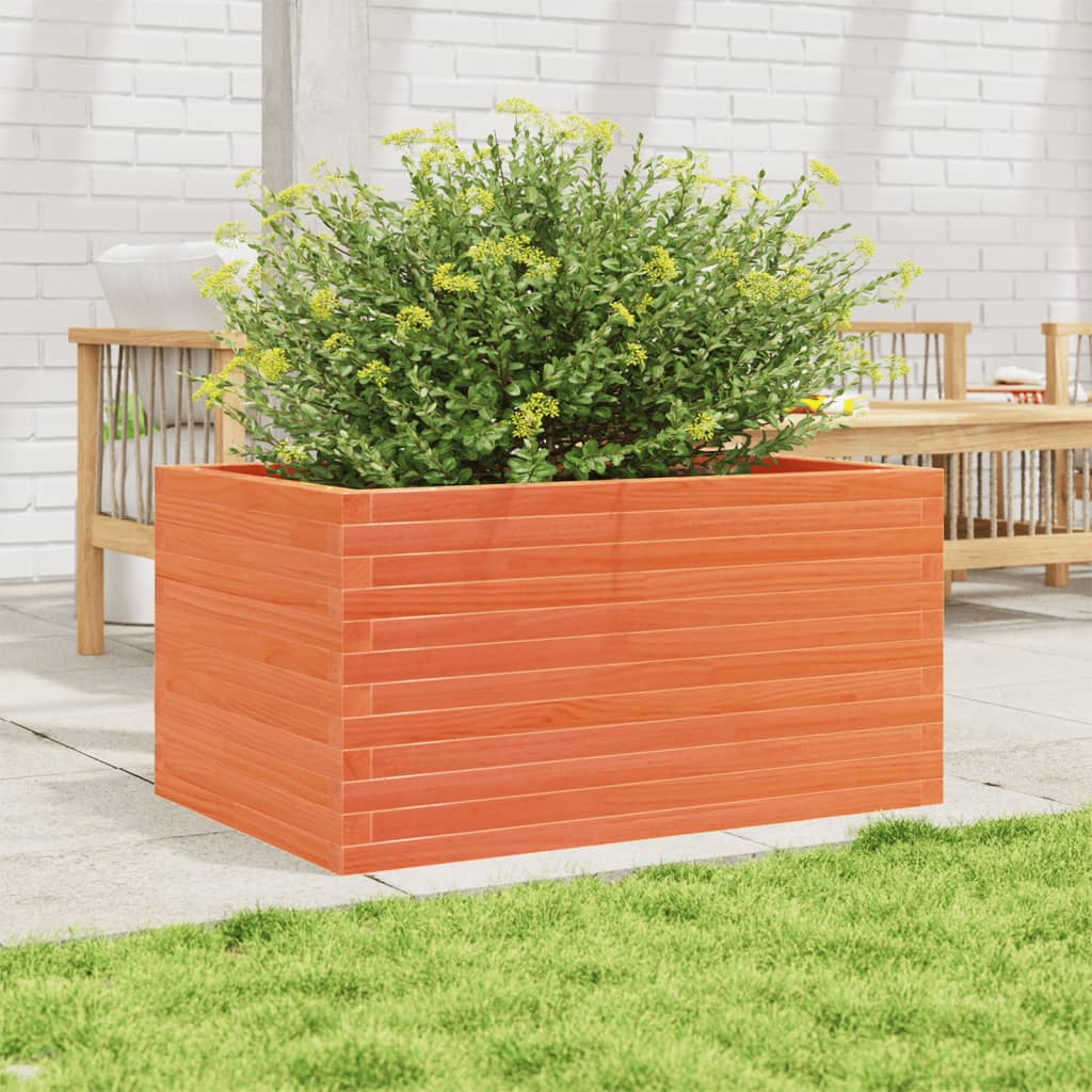 Vidaxl plantenbak 90x60x46 cm massief grenenhout wasbruin