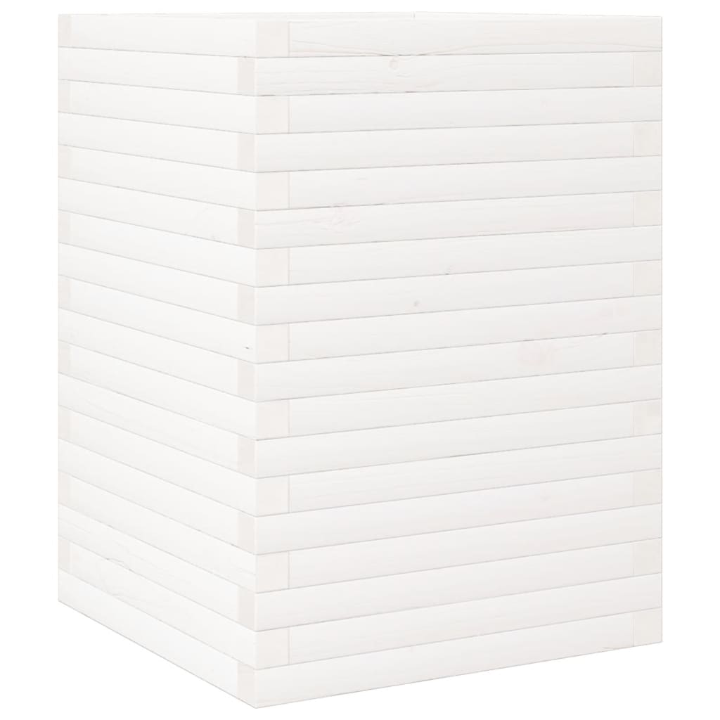 Vidaxl plantenbak 50x50x68,5 cm massief grenenhout wit