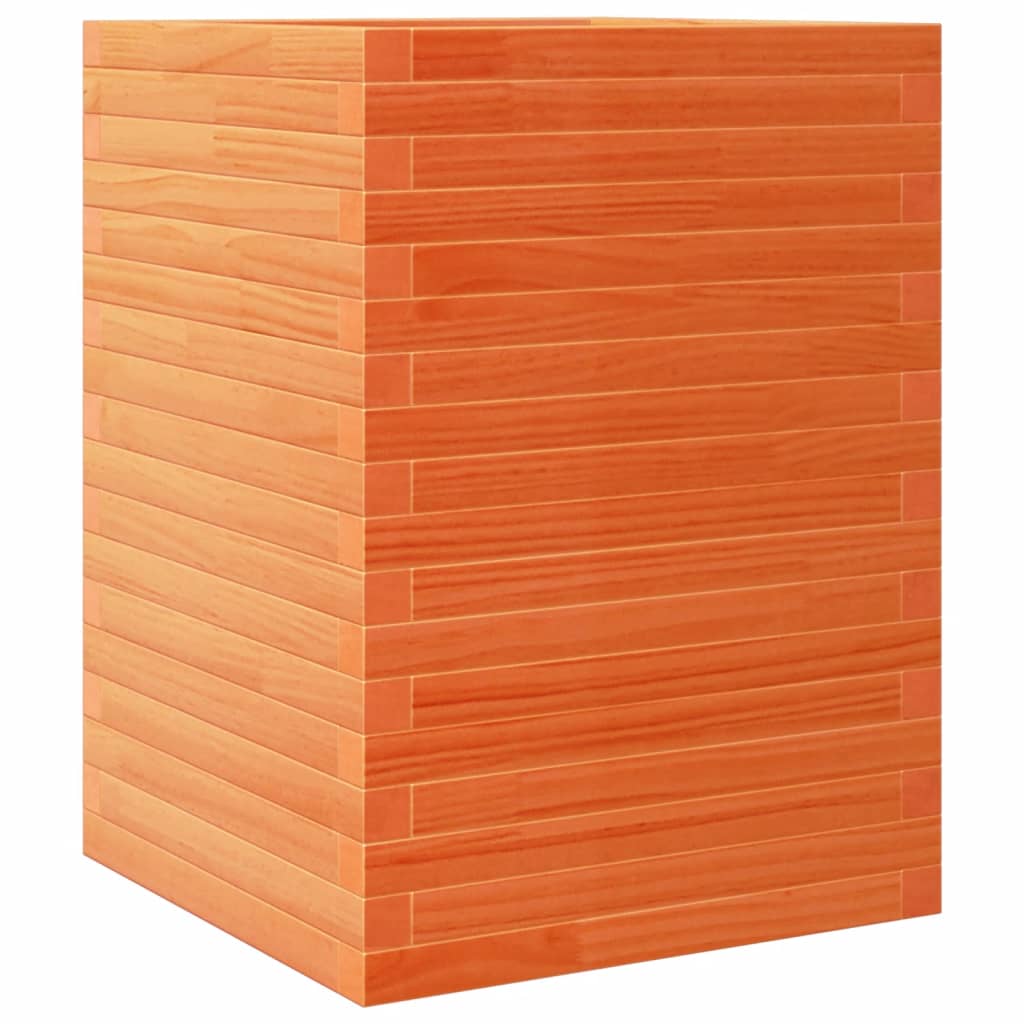 Vidaxl plantenbak 50x50x68,5 cm massief grenenhout wasbruin