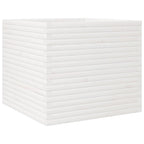 VidaXL Plantenbak 80x80x68,5 cm massief grenenhout wit