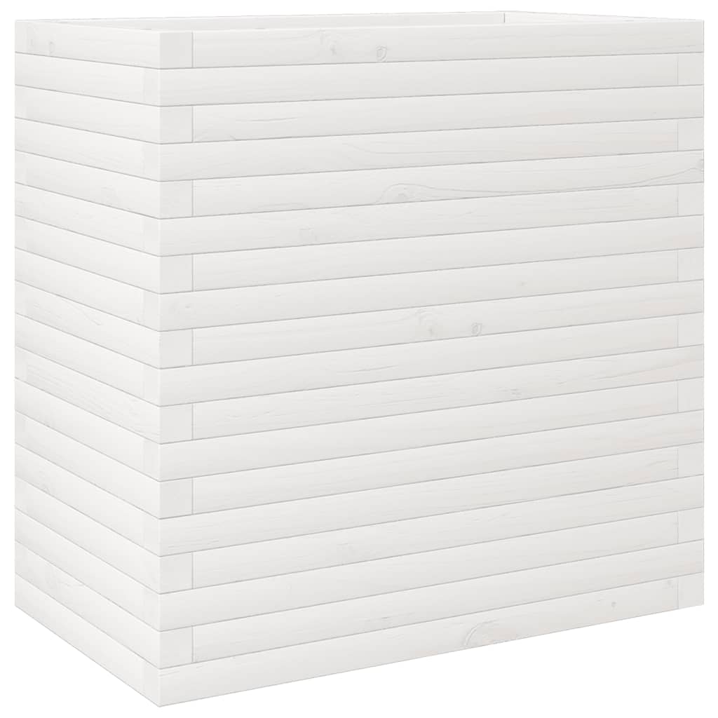 Vidaxl plantenbak 70x40x68,5 cm massief grenenhout wit