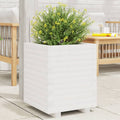 Vidaxl plantenbak 40x40x49,5 cm massief grenenhout wit