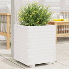 Vidaxl plantenbak 40x40x49,5 cm massief grenenhout wit