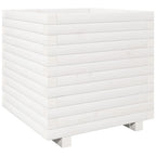 Vidaxl plantenbak 50x50x49,5 cm massief grenenhout wit