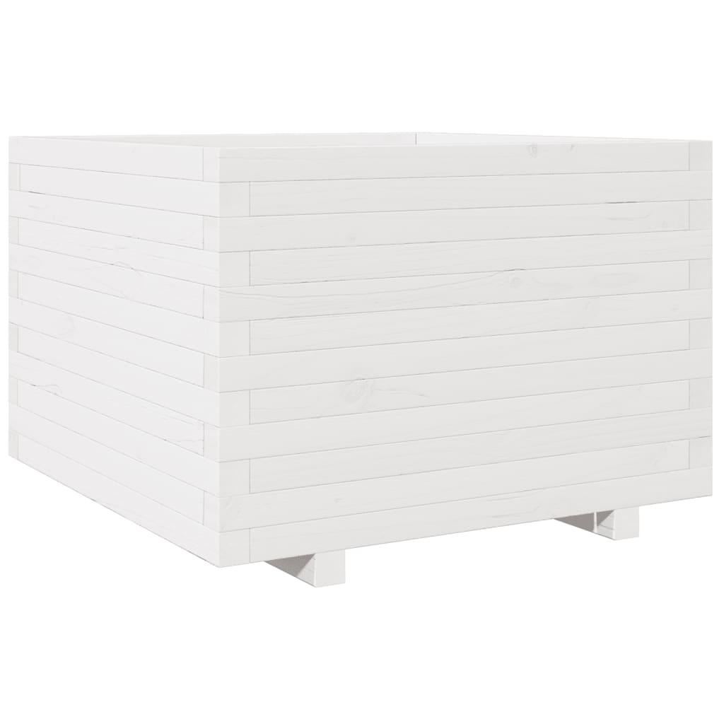 Vidaxl plantenbak 70x70x49,5 cm massief grenenhout wit