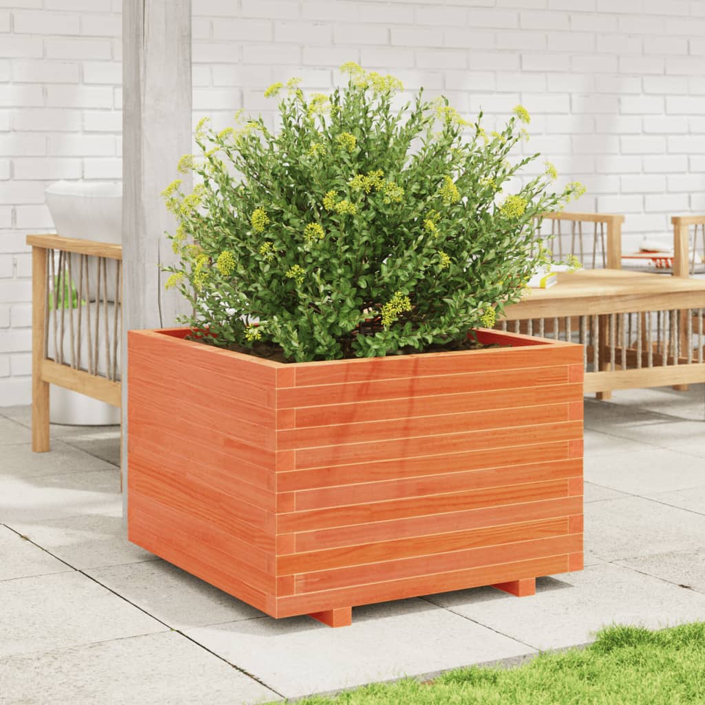 Vidaxl plantenbak 70x70x49,5 cm massief grenenhout wasbruin