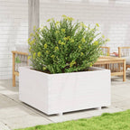 VidaXL Plantenbak 90x90x49,5 cm massief grenenhout wit