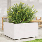VidaXL Plantenbak 90x90x49,5 cm massief grenenhout wit