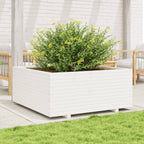 VidaXL Plantenbak 110x110x49,5 cm massief grenenhout wit