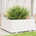 VidaXL Plantenbak 110x110x49,5 cm massief grenenhout wit