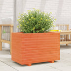 Vidaxl plantenbak 70x40x49,5 cm massief grenenhout wasbruin
