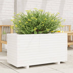 Vidaxl plantenbak 90x40x49,5 cm massief grenenhout wit