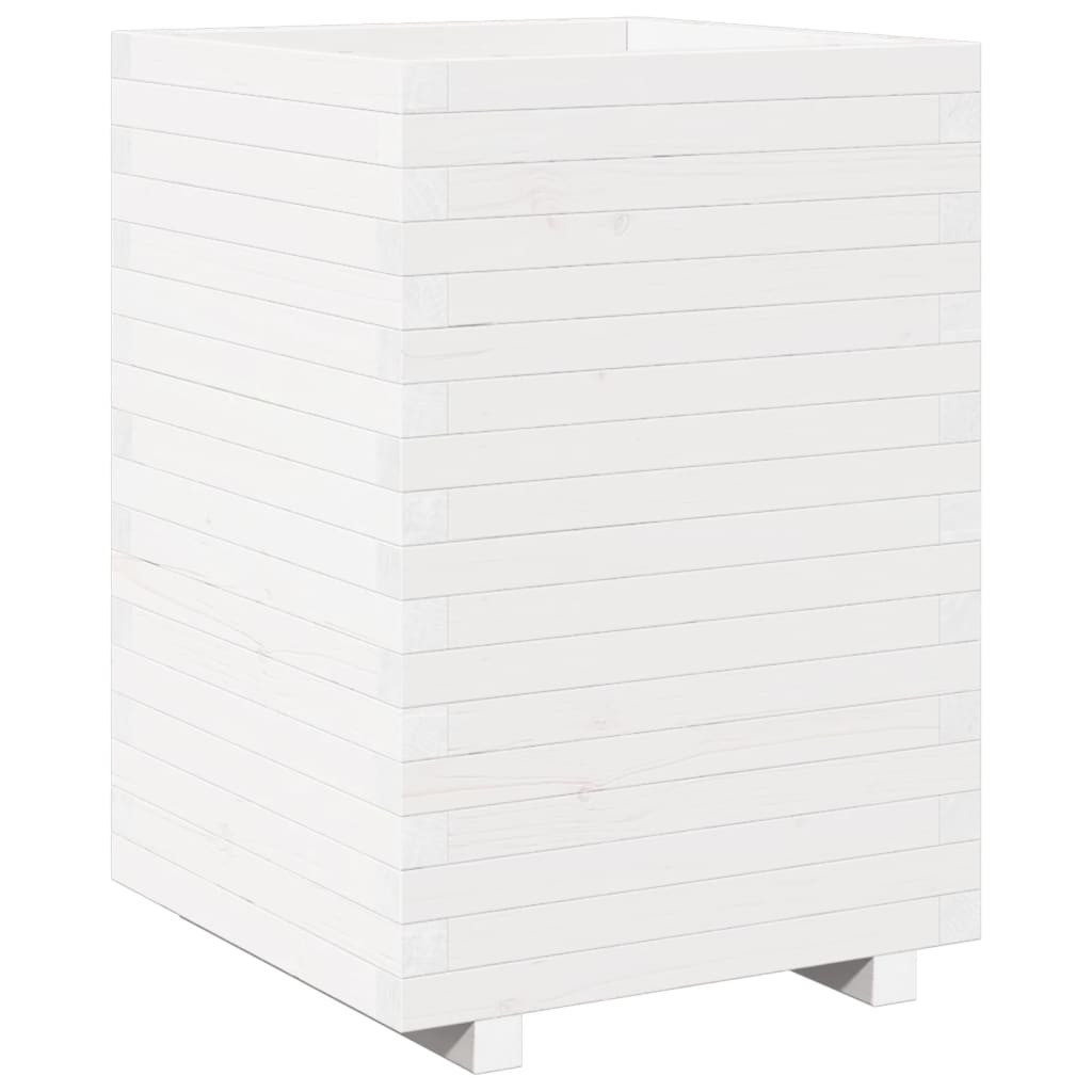 Vidaxl plantenbak 50x50x72,5 cm massief grenenhout wit
