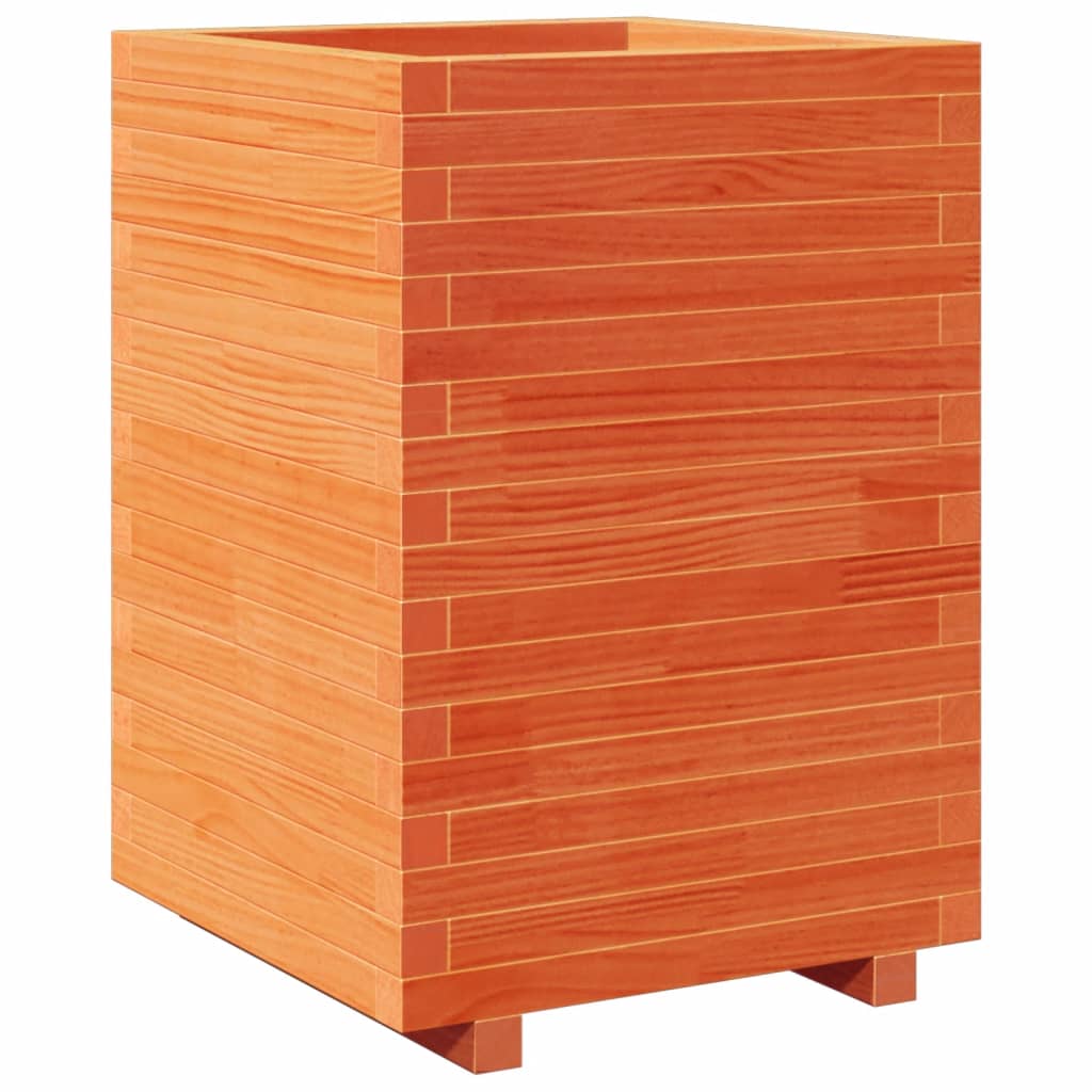 Vidaxl plantenbak 50x50x72,5 cm massief grenenhout wasbruin
